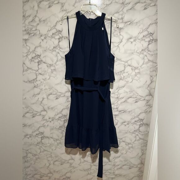Eliza J Navy Halter Dress - Picture 2 of 6